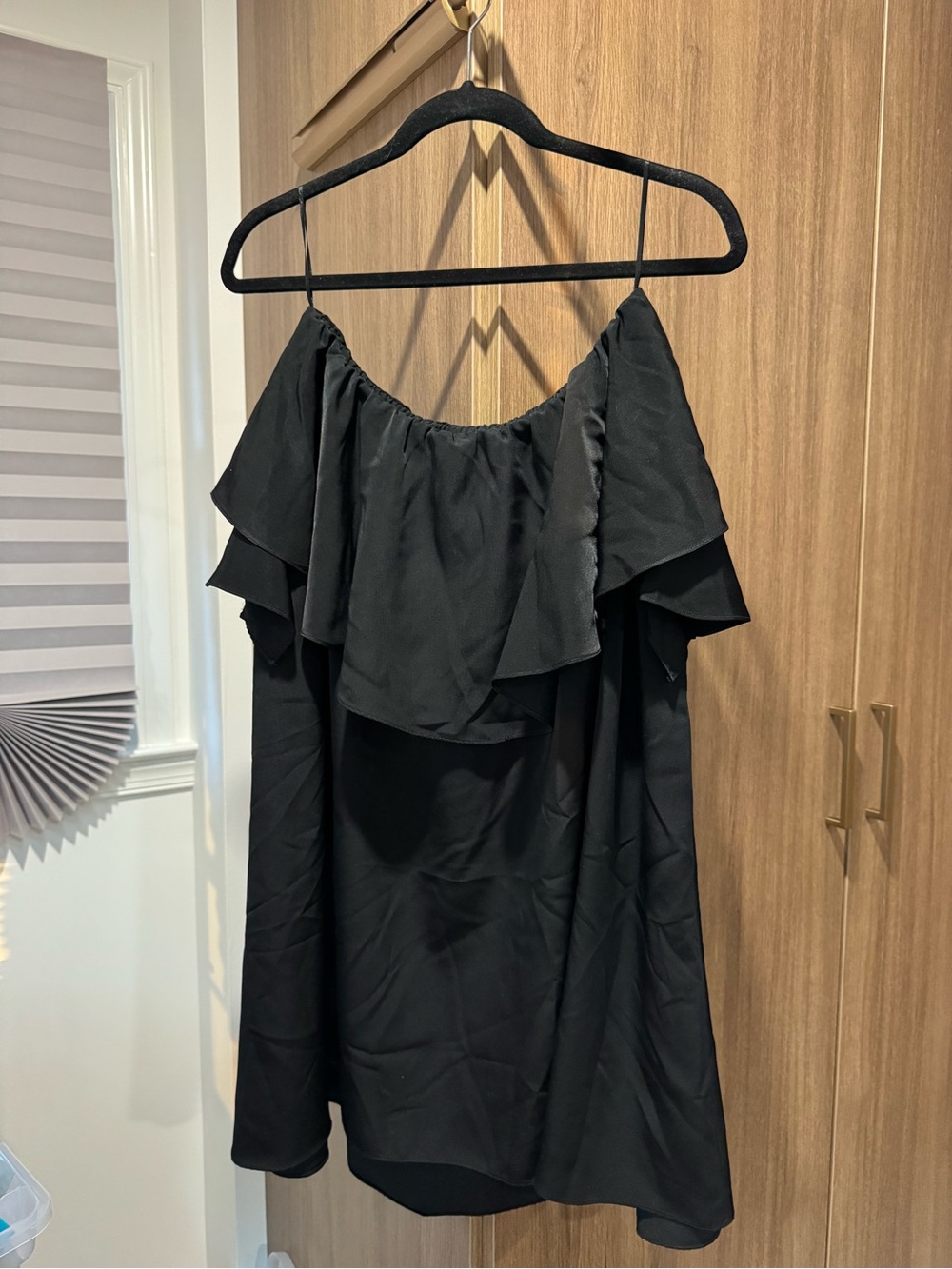 MLM Black One-Shoulder Ruffle Dress